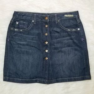 RVCA Denim button skirt